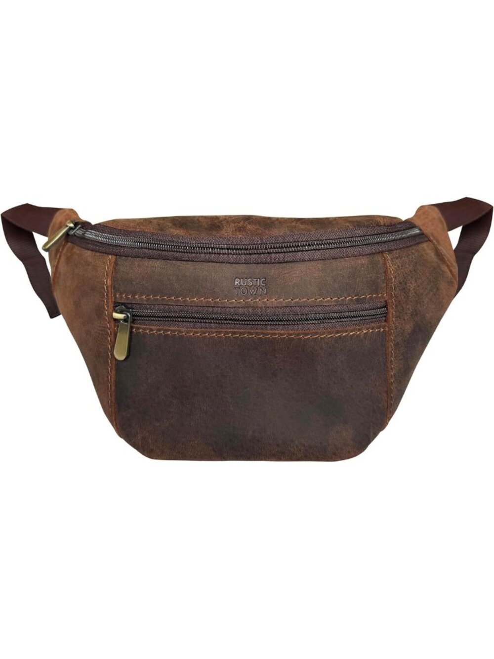 Full Grain Leather Fanny Pack - Adjustable Sling Bag for Travel, Hiking